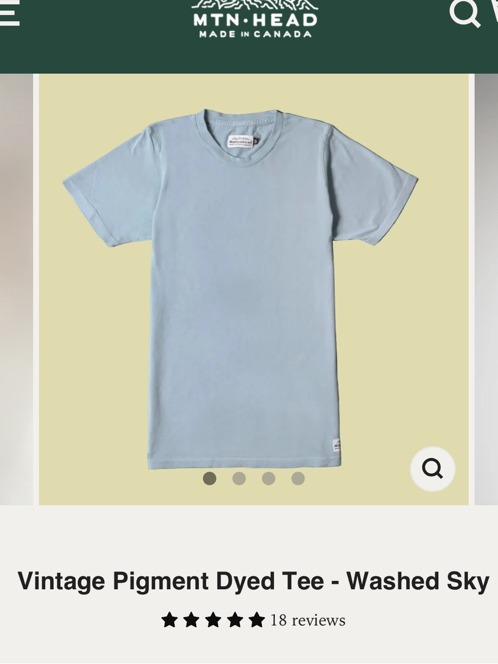 Muttonhead Vintage Pigment Dyed Tee - Washed Sky